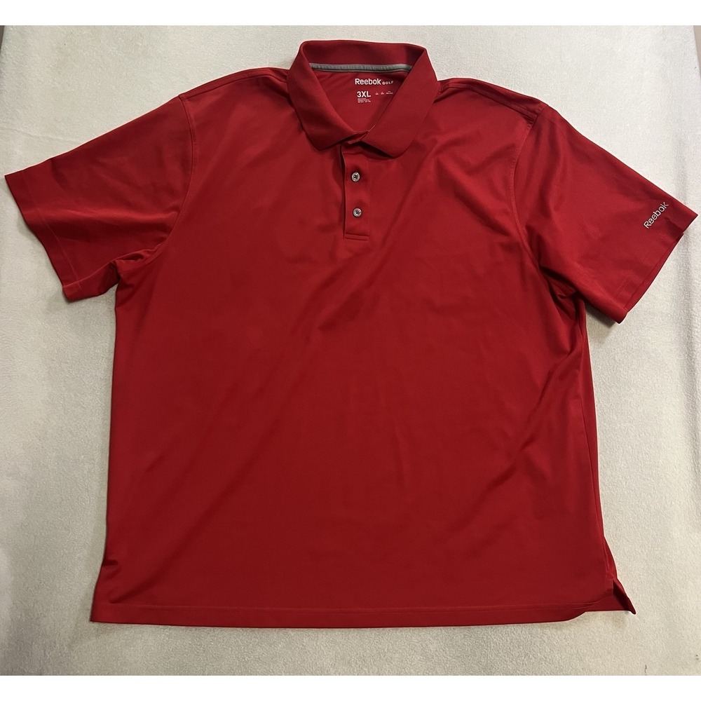 Reebok Golf Polo Shirt Men's Size 3XL Red Performance Short Sleeve Pullover